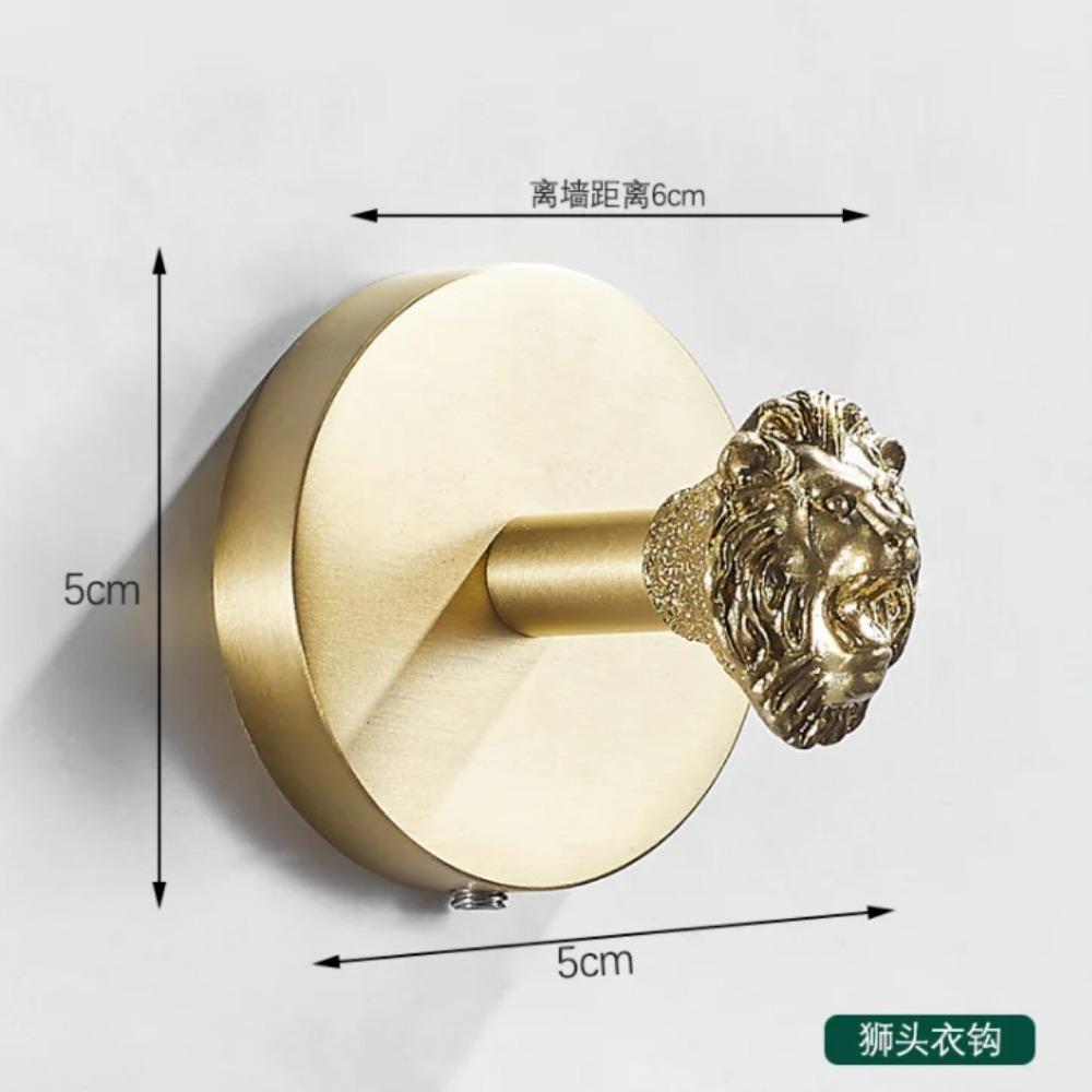 

Матовый крючок для одежды в виде животного, вешалка для халата в ванной, вешалка для одежды в гостиной, крючок для полотенец из латуни львиный