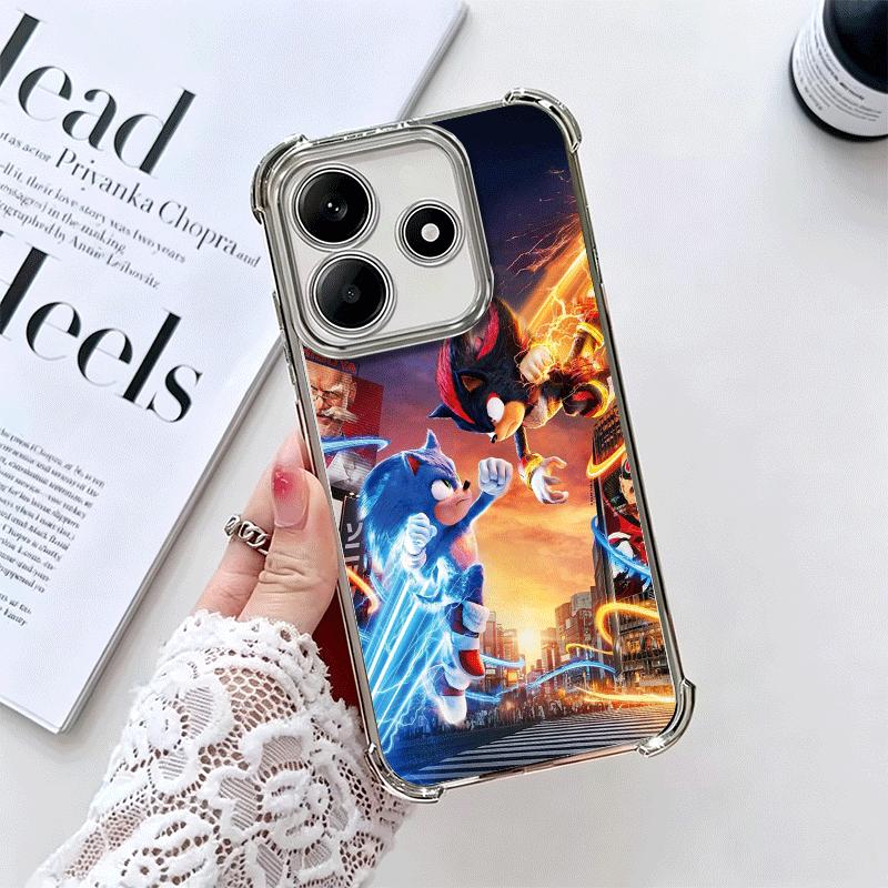 Super S-Sonics Cartoon Soft Phone Case For Xiaomi Redmi Note 14 15 Pro Plus 13 12 11S 11T 5G 10 9S 9 Plating Anti-Fall Fundas