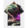 Men's 3D Abstract Cloud Print T-Shirt Lightning Nebula Graphic Short Sleeve Crewneck Tee Colorful Summer Casual Tops Streetwear Harajuku Clothing
