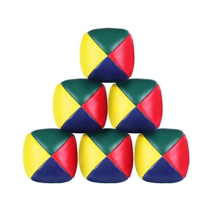 Pack de 6 balles de jonglage - Mini balles - Douces - Durables - 4 couleurs vives