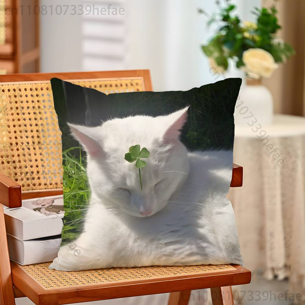 Lucky Four Leaf Clover Throw Pillow Case For Decoration 30cm 50cm 55cm Square Home Pillowcase Case