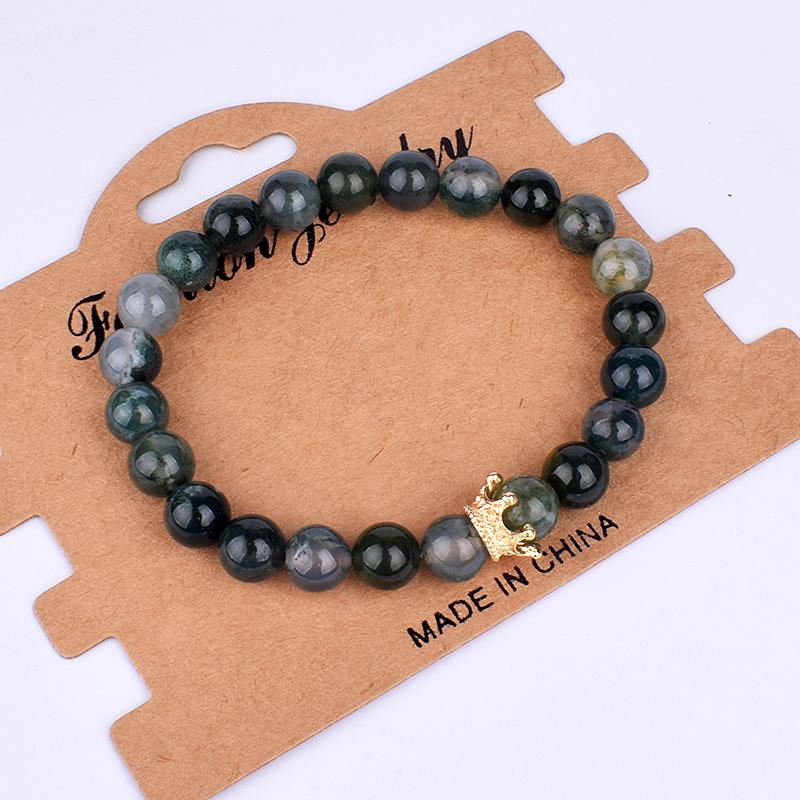 2pcs Charm Paired Bracelets Men Sets Crown Women's Bracelets Natural Stone Beads Wristband Couple Bracelet Gifts Friends Jewelry