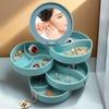 Rotating Multi-layer Jewelry Box with Mirror - Exquisite Storage for Earrings and Necklaces, Dustproof Design
