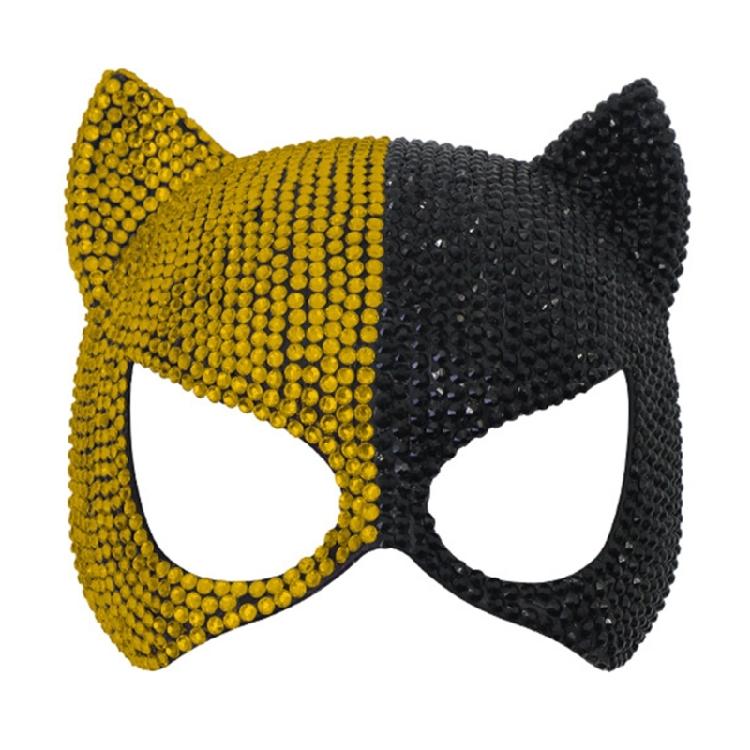 Halbgesichtsmaske Venezianische Maske Strasssteine Maskenball Maske Katzenmaske Maskenball Maske für Halloween Karneval Cosplay