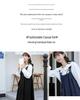 Petite College Style Two-Piece Skirt Set for Women - Autumn and Spring Casual Dress in Milk Tea Style.