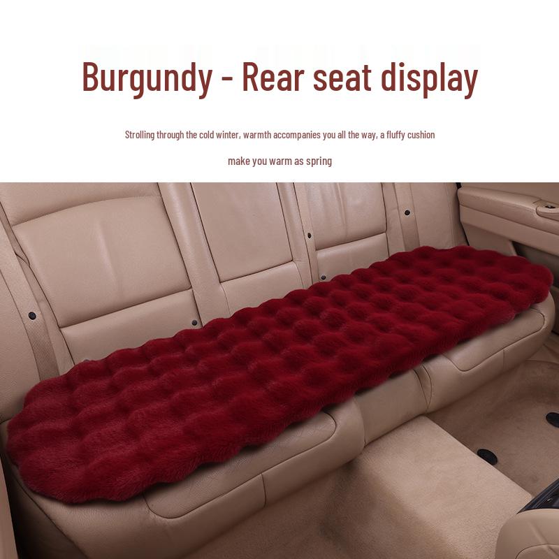 Winter Fleece Rabbit Fur Plush Car Seat Cushion 3-Piece Set