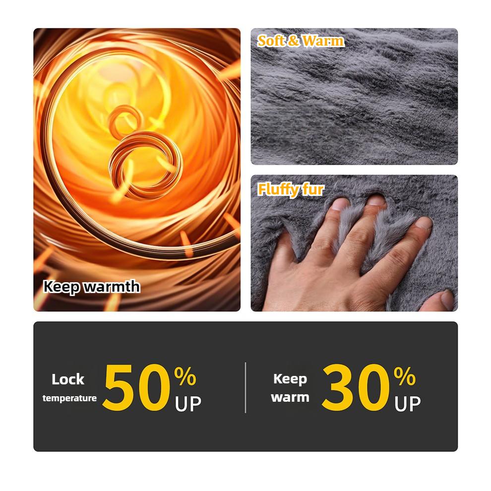 Premium 3D Plush Car Seat Covers with Non Slip Grip Ultra Soft Warmth for Winter 4 Stylish Colors Value Pack Auto Accessories