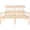 Bed For Senior, Frame With Headboard, 160X200 Cm, Solid Wood