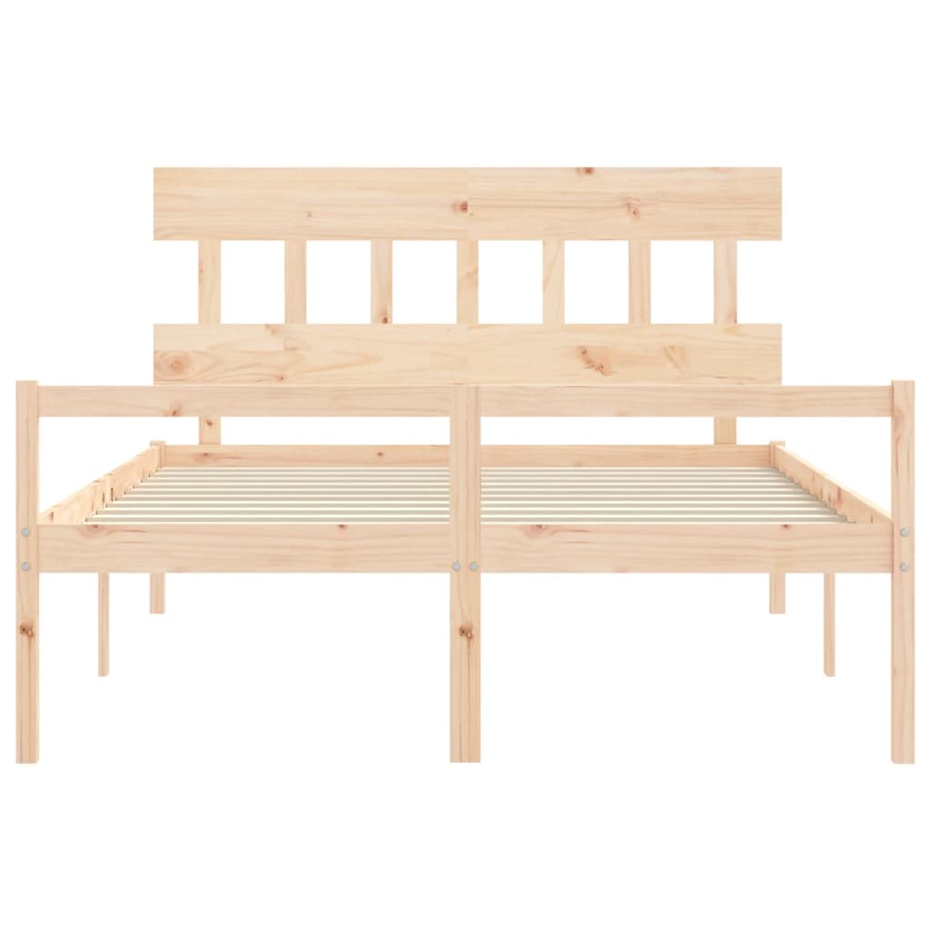 Bed For Senior, Frame With Headboard, 160X200 Cm, Solid Wood