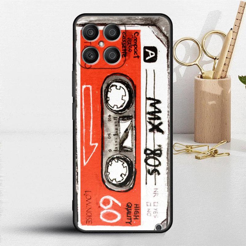 Mixtape Vintage Magnetic Tape Cassette Audio Case For Honor X8 X8a 90 X9a 8X 70 50 20 Magic5 Pro 9X P60 P50 Soft Phone Funda