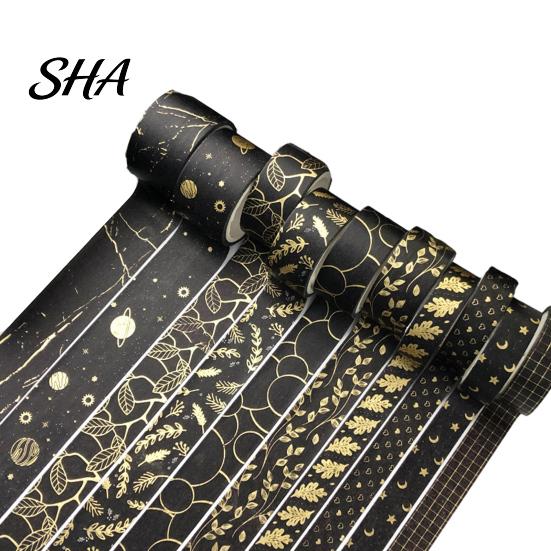 Repositionable Tape 10 Rolls Metallic Foil Washi Tape, Decorative Masking Tapes for Junk DIY Craft Journal Supplies, Arts, Crafts, Planners,