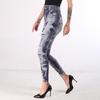 Women Slim Cropped Trousers Elasticity Casual Pants Imitation Denim High Waist Push Up Leggings