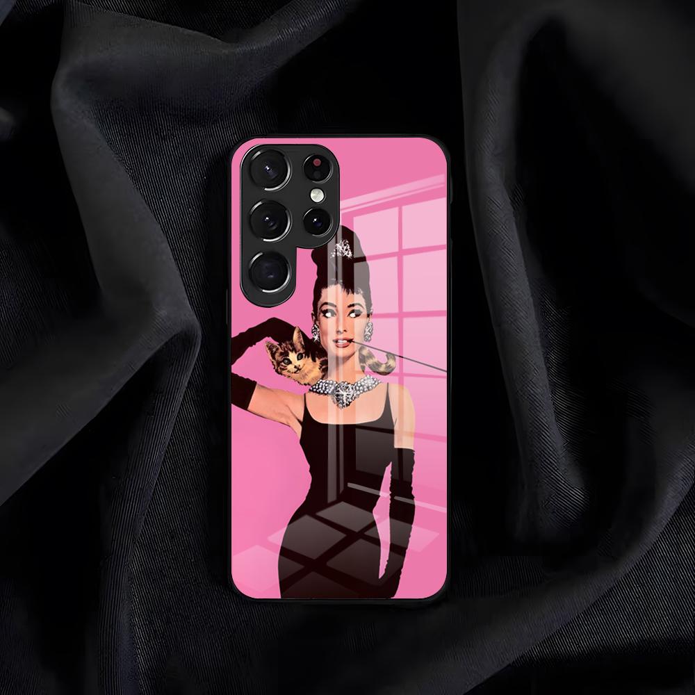 Actress Audrey H-Hepburn Phone Case For Samsung S26 S25 Edge S24 S23 S22 S21 S20 Ultra Plus FE Glass Cover