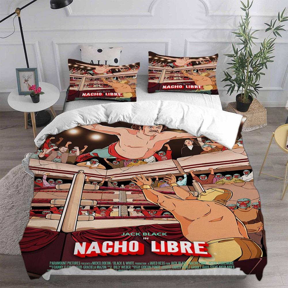Nacho Libre Bedding Sets Comforter Quilt Bed Cover Duvet Cover Pillow Case 2-3 Pieces Sets Kids Adult Size Bedroom Decoration