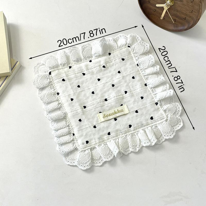 1Pc Placemat Rural Style Love Pattern Fresh Sweet Fabric Art Photography Props Coaster Originality Lace Trimmings Home Decor