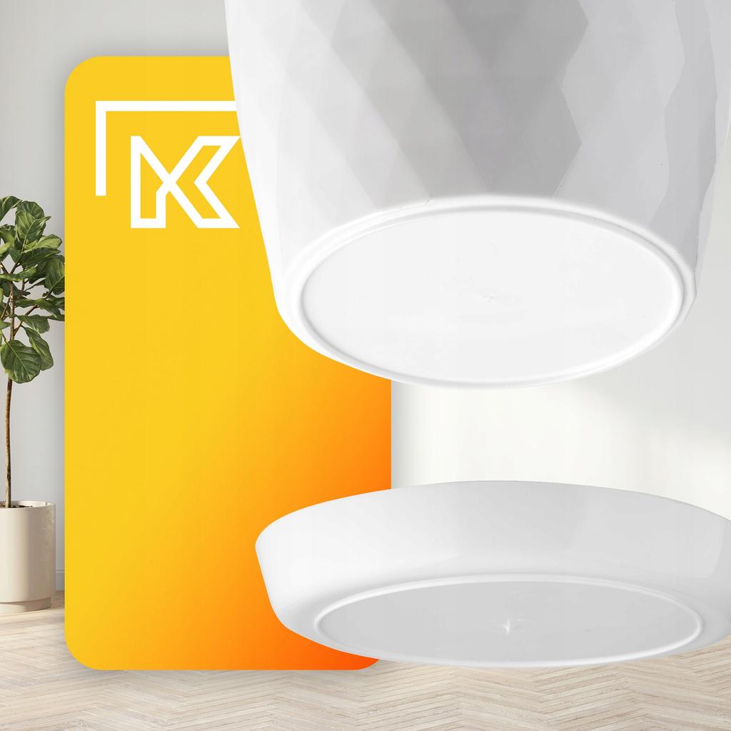 KADAX Doniczka + Podstawka Biała Zestaw 25+30cm