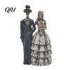 Unique Halloween Skeleton Art Bride and Groom Figurine, Resin Couples Skull Realistic Texture Decor Ornaments, Wedding Couple Statue for