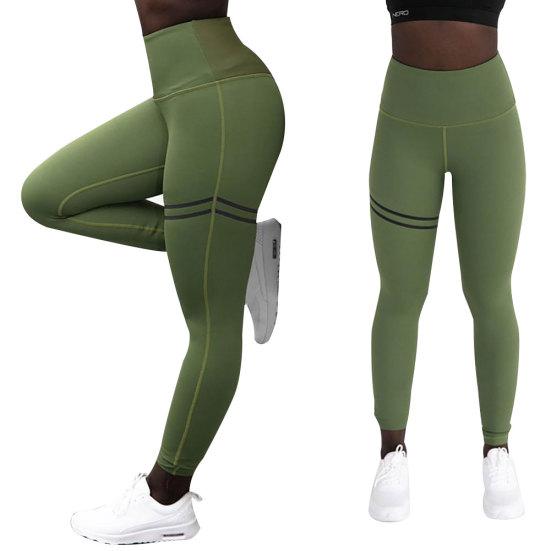 Sport Damen Einfarbige Mesh-Streifen Push-Up Leggings Schlanke Hohe Taille Yoga-Hose