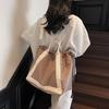 Bag Women's Large-capacity New Summer Casual Messenger Bag Portable Drawstring Folds Class Tote Bag