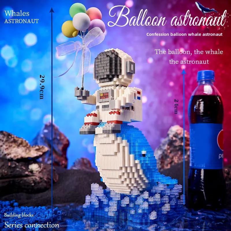 Astronaut Baustein Lit Space Mondsatellit Diamantbaustein Bauspielzeug Geeignet für Kinder