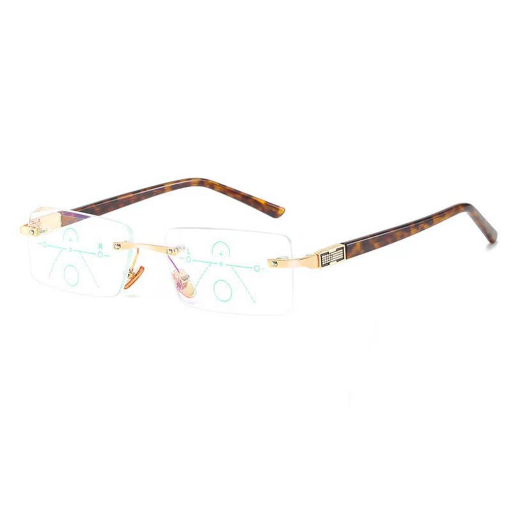 Limited Luxury Diamond Cut Multifocal Reading Glasses Rimless Progressive +0 75 to +4 Special Model
