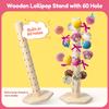 Multi-Tier Lollipop Stand 60 Holes Lollipop Holder Wood Stand Cake Pop Candy Holders for Wedding Party Lollipop Display Stand