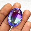Bi-Color Sapphire Lab Created Oval 34x24 mm Certified Beautiful Loose Gemstone