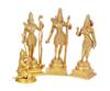 Shri Ram Darbar Statue, Rama Sita, Laxman, Hanuman Ji Murti, Brass - 8 Inch