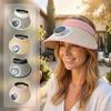 Chapeau de Soleil Pliant avec Ventilateur à Large Bord Casquette Visière d'Été Chapeau Pare-Soleil Rafraîchissant Pratique Camping