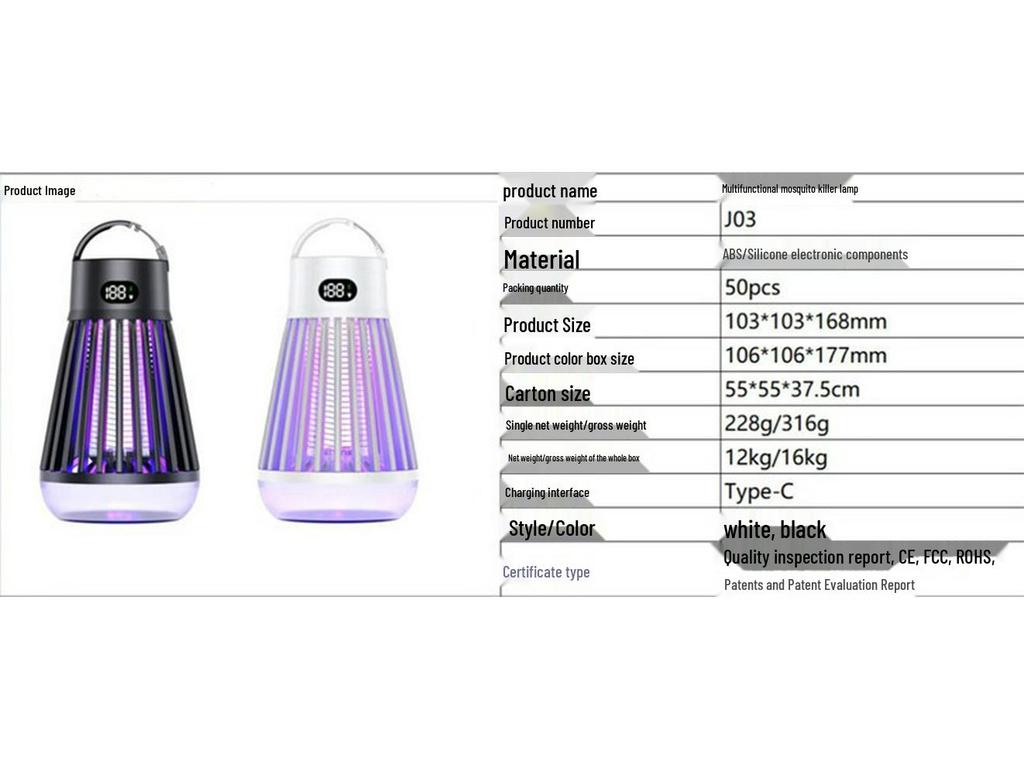 2025 Multifunctional Mosquito Killer & Camping Lamp: Portable Indoor/Outdoor Two-in-One Light