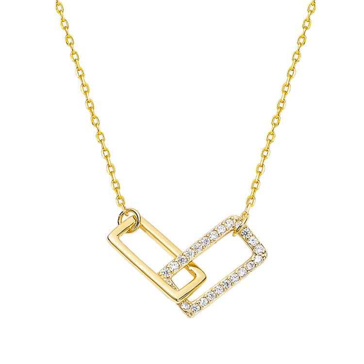 925 Sterling Silver Geometric Collarbone Necklace for Women - Light Luxury Design