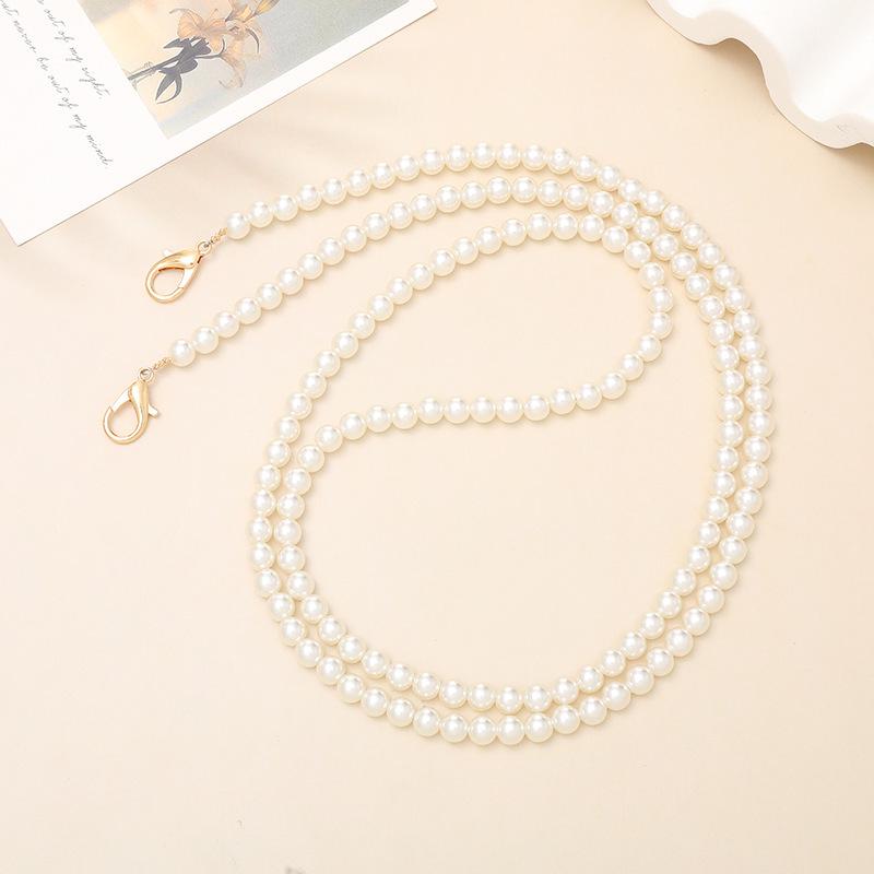 

Yi Lian Handmade Pearl Beaded Crossbody Bag with Phone Strap and Single Shoulder Chain