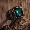 New Men's Luxury Ring Personalized Retro Domineering Green Gemstone Domineering Ring To Attend The Banquet Party Jewelry Daily W