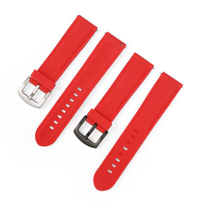 Waterproof Silicone Watch Strap with Stitching and Switch Lugs, Available In 18mm, 20mm, 22mm, and 24mm