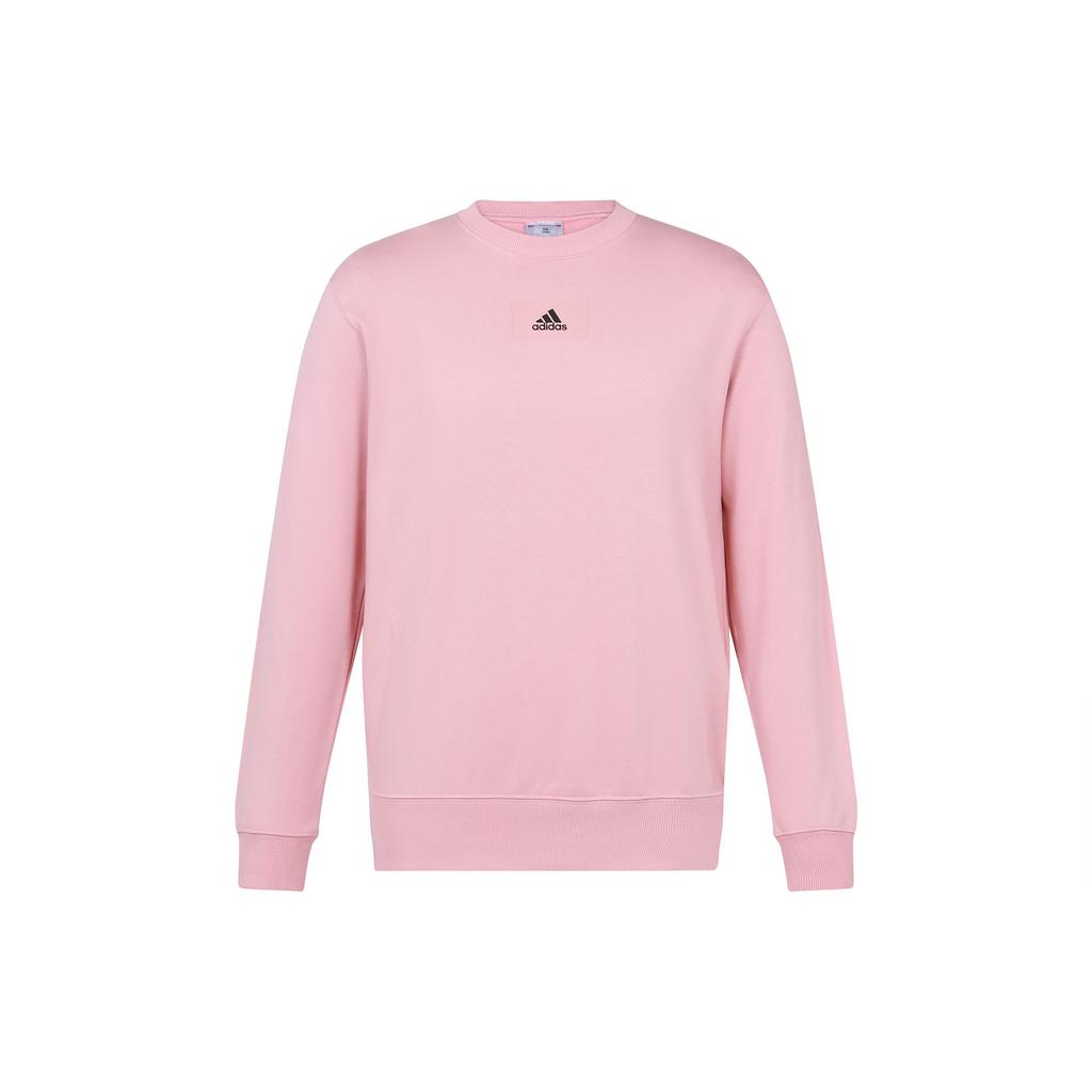 Adidas Loose Casual Printed Round Neck Sweatshirt Unisex Tops Pink HE4349