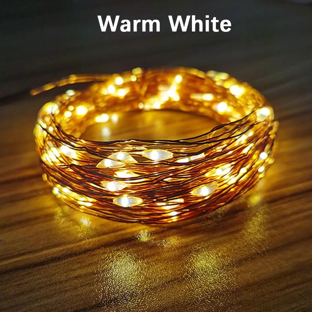 USB Powered String Light, 1-10m White/Warm White/Multi-Color Fairy String Lights for Wedding Party Christmas Festival Decor