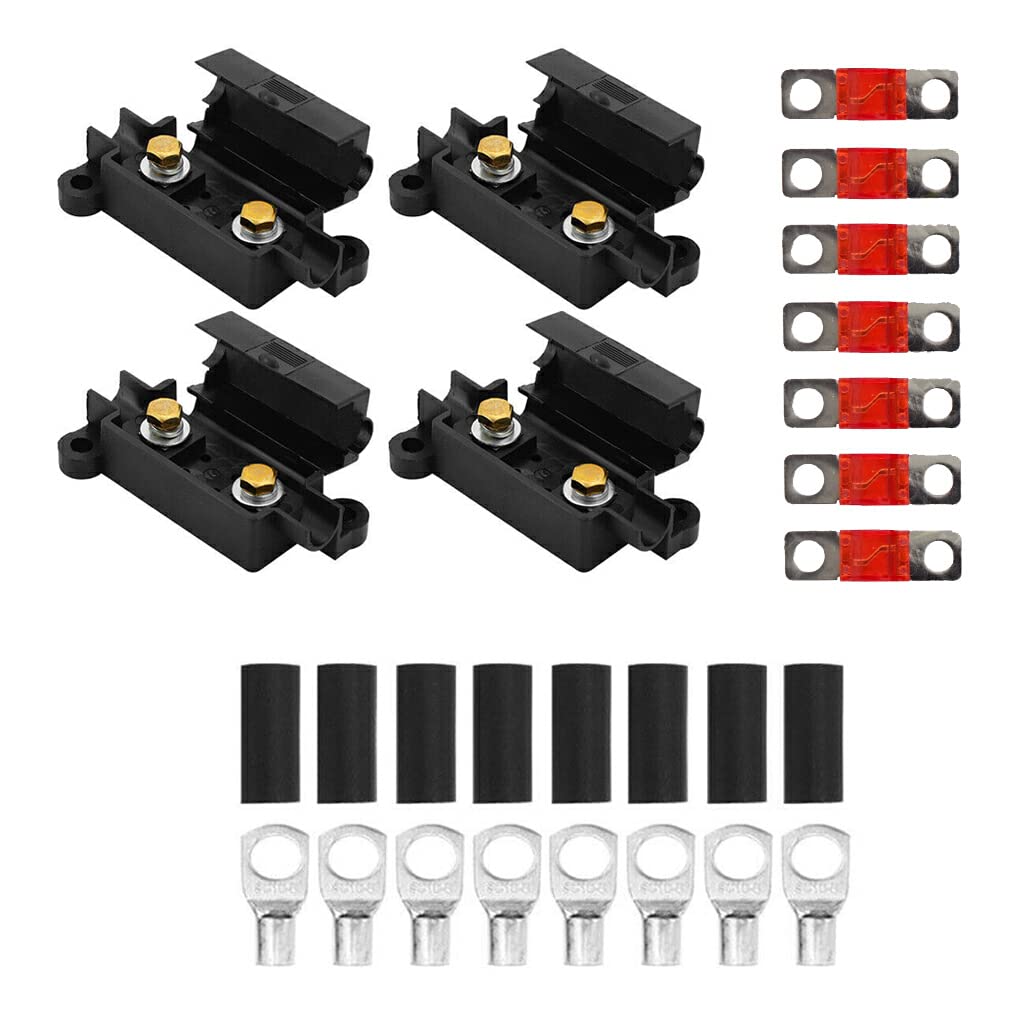 

DOSJJIASL Pack of 4 Car 1 in 1 Out 12/24V Fuse Block Panel Board Fuse Holder Box, 50A