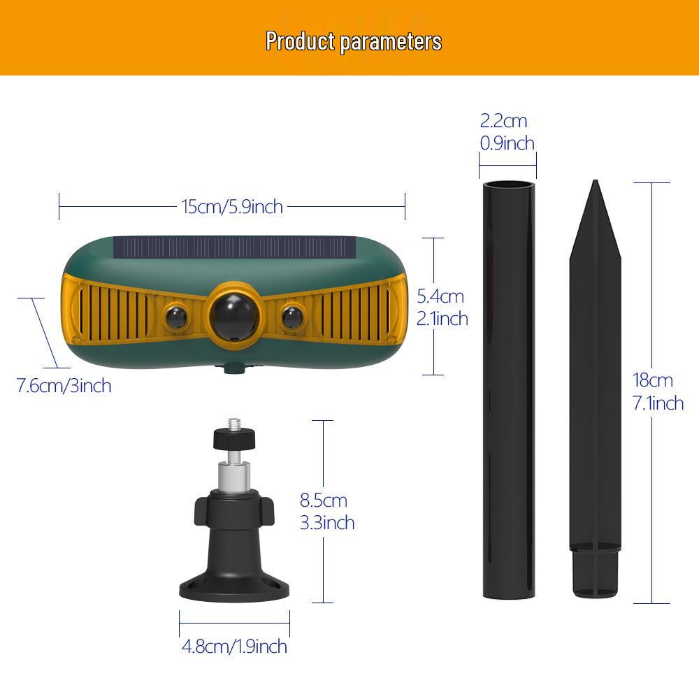 Solar Ultrasonic Alarm: Infrared Animal Deterrent for Wild Boar and Weasel.