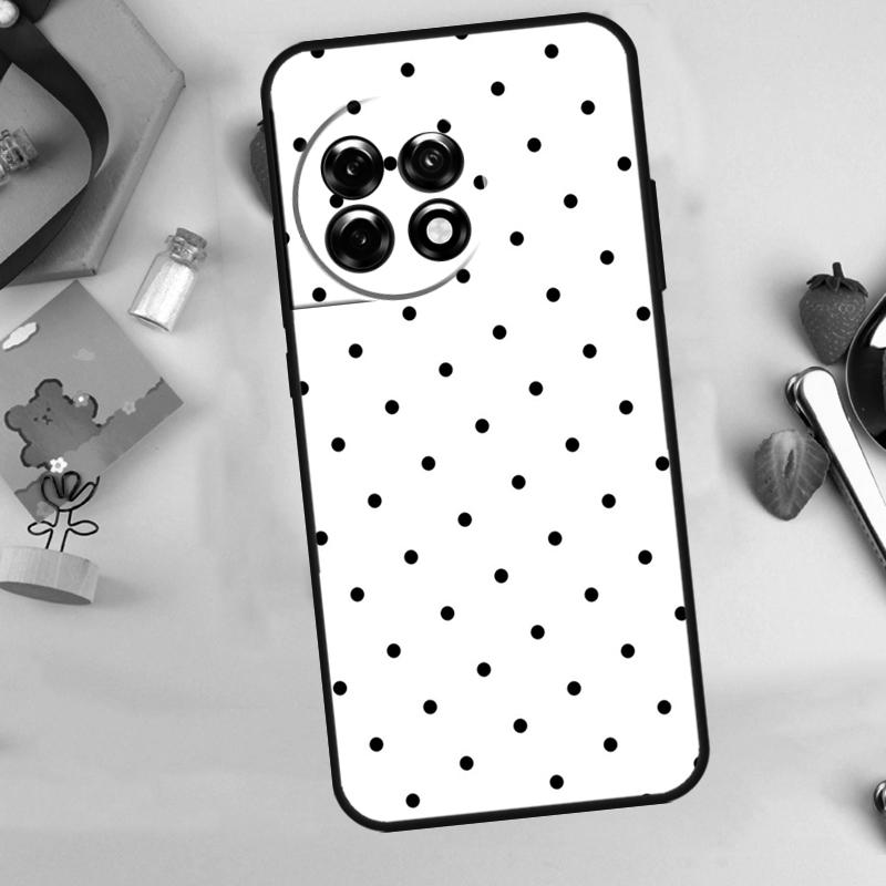 

Black And White Polka Dot Case For OnePlus 15 13 12 11 10 9 13T 13R 12R 10R 10T 8T Nord 5 CE 4 3 2 Lite N20 N30 Cover OnePlus Nord CE3Lite