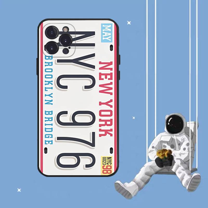 Retro Funny License Plate Number Car Phone Case For iPhone 8 7 6 6S Plus X SE 2020 XR XS 14 11 12 13 Mini Pro Max Mobile Case