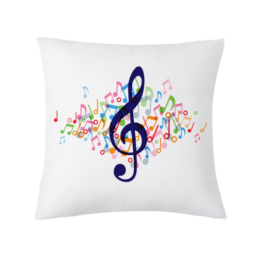 Retro Music Notes Double-Sided Printed Pillow Cover Short Plush Suitable Living Rooms Bedrooms Sofas Throw Cushion Cover