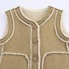 Zbzr Autumn New Women Clothes European and American Fan Car Suede Fur Fur Button Vest Vest