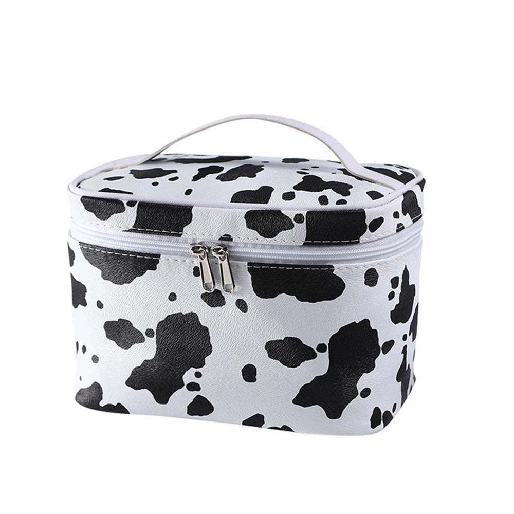 

Водонепроницаемая косметичка с коровьим принтом – женский дорожный органайзер для туалетных принадлежностей с ручкой, косметичка с коровьим принтом чёрный