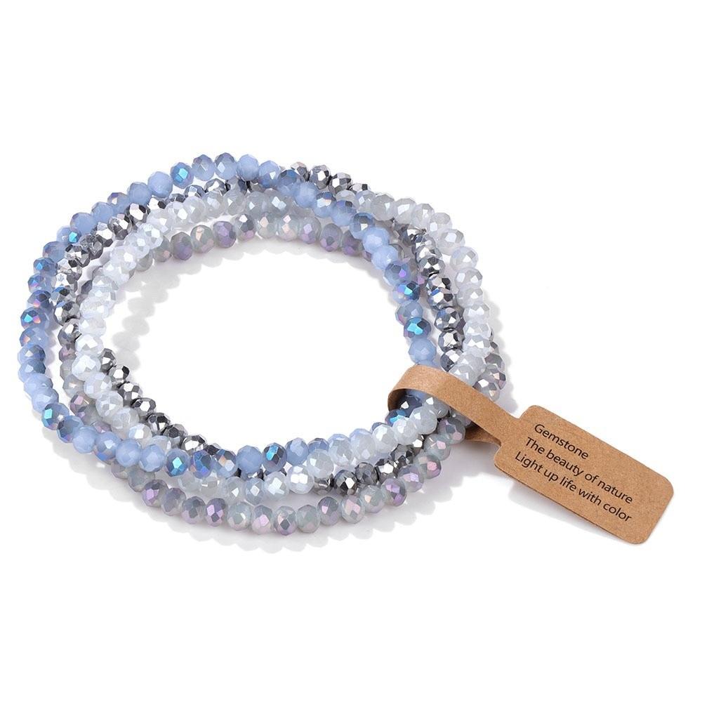 4pcs/set Multi Color Stretch Bracelet AB Effected Crystal Beads Bracelet