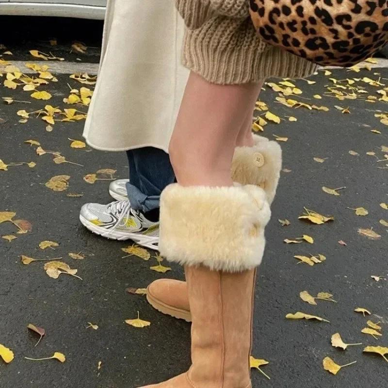 Long Boots for Women Platform Snow Boot 2026 New Knee Length Boot Winter Plush High Tube Insulation Large Cotton Shoe Women Shoe