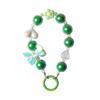 Colorful Electroplated Beaded Phone Chain & Keychain with Bow and Flower Pendant