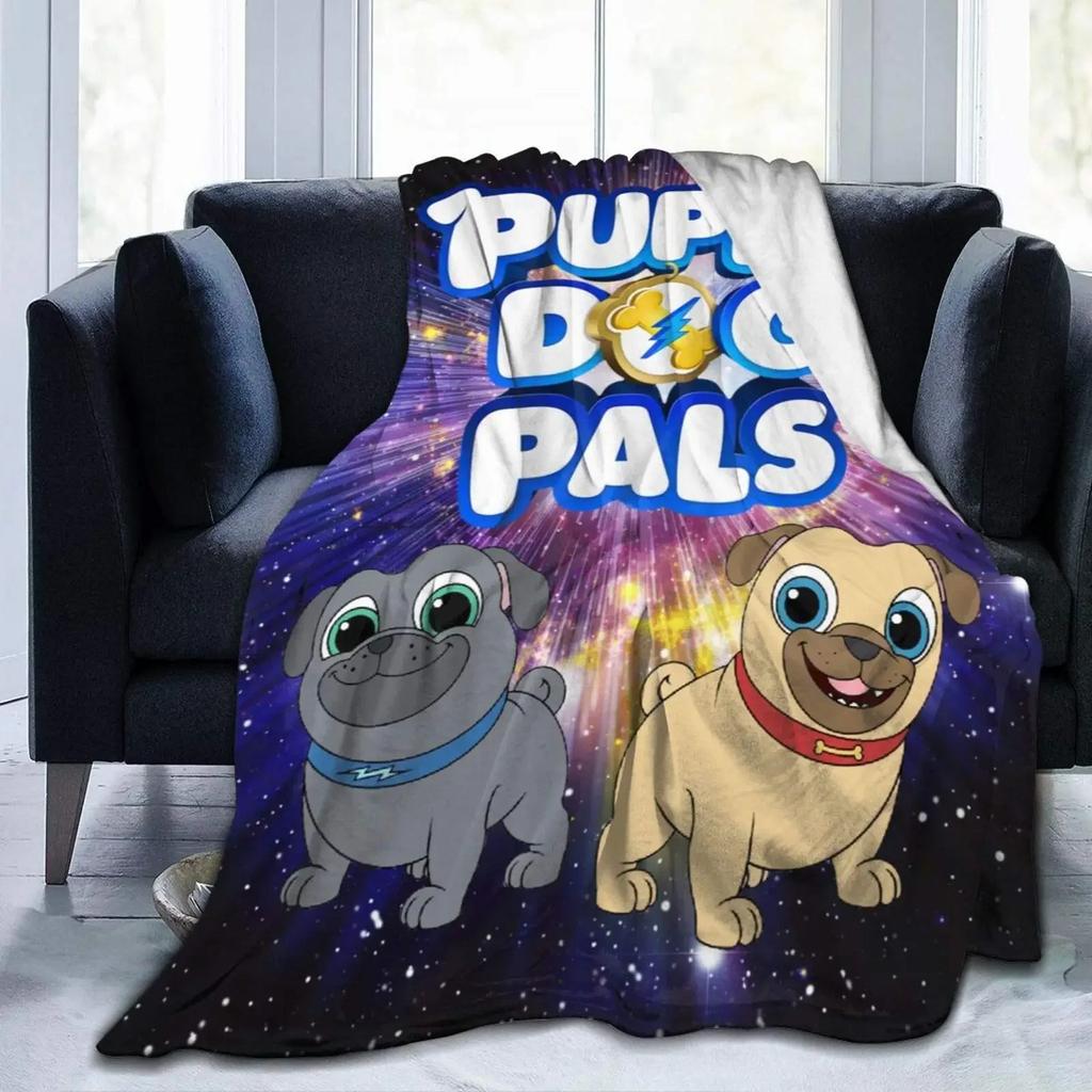 Cute Pug Dog Blanket Animal Bedding Flannel Throw Blanket Soft Cozy Plush Blanket for Couch Bed Sofa Travelling Camping,gifts