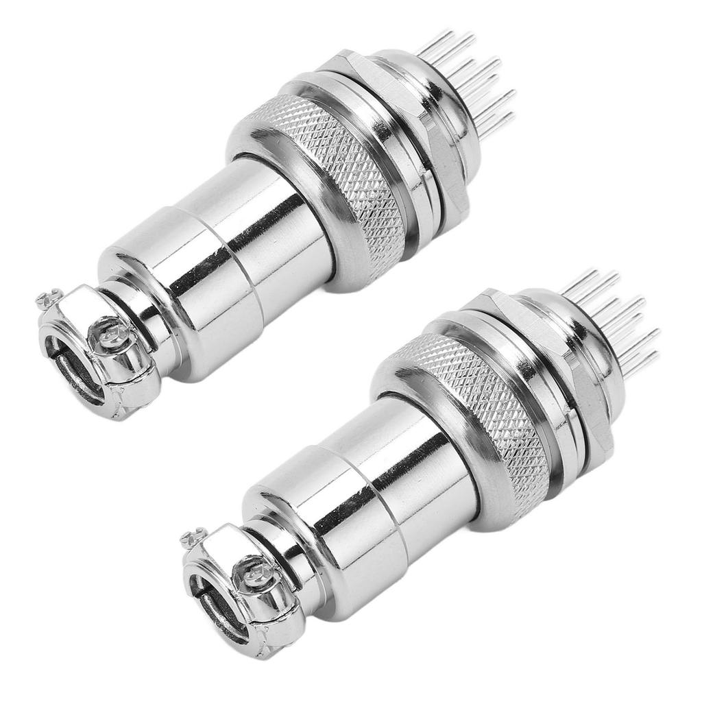 2PCS 12 Pin Aviation Connectors Zinc Alloy Electrical Plug and Socket Set 20mm Opening 250V