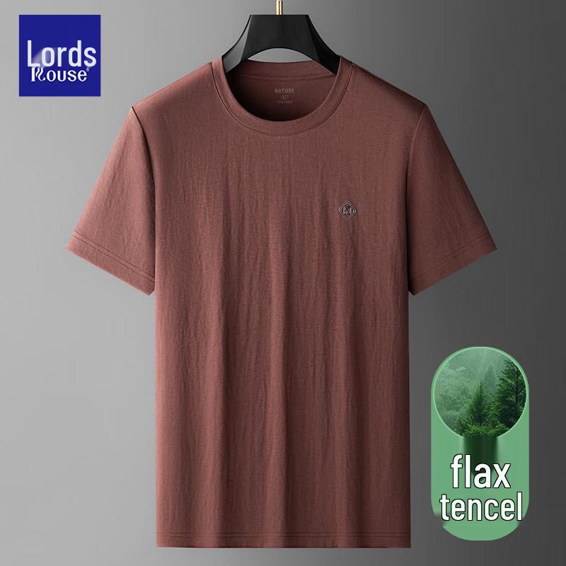 

Мужская легкая футболка Luotz из смесовой ткани тенсель и льна с круглым вырезом 2XL