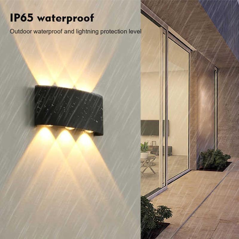 IP65 8W 12W Aluminum LED Wall Lamp Waterproof Outdoor Garden Lights Interior Wall Light for Bedroom Living Room Stairs Lighting
